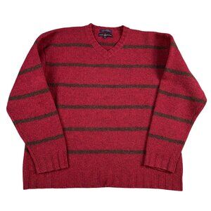 Tommy Hilfiger Sweater Mens XL Heavy 100% Shetland Wool Striped Pullover